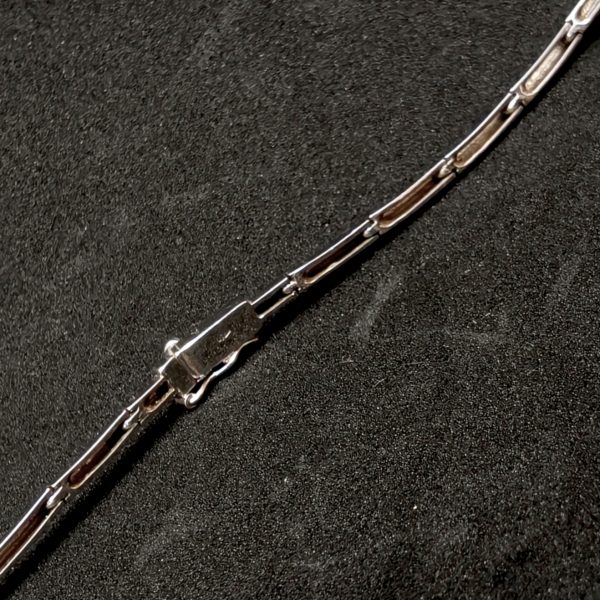 Gargantilla oro blanco 18K con diamante. - Imagen 4