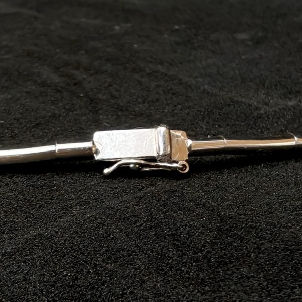 Gargantilla oro blanco 18K con diamante. - Imagen 5